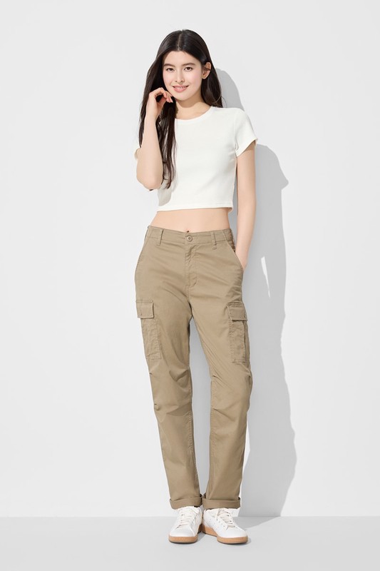 羅紋短版T恤-女