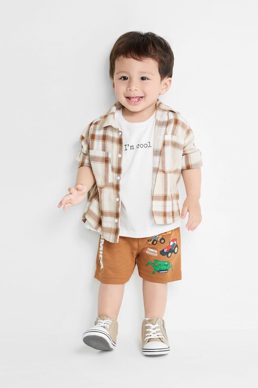 TOMICA竹節棉印花短褲-Baby