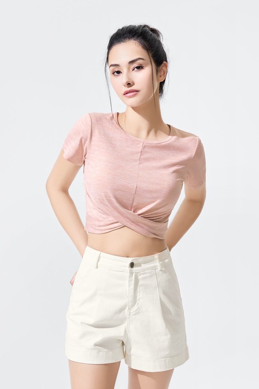 吸排扭結短版T恤-女