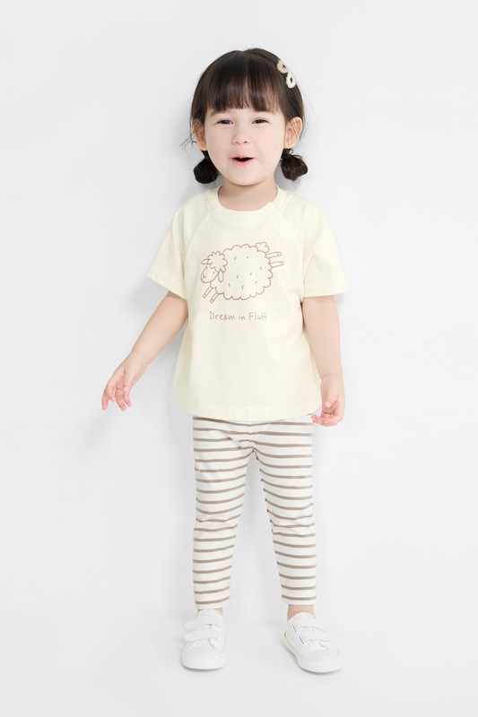 彈力條紋九分內搭褲-Baby