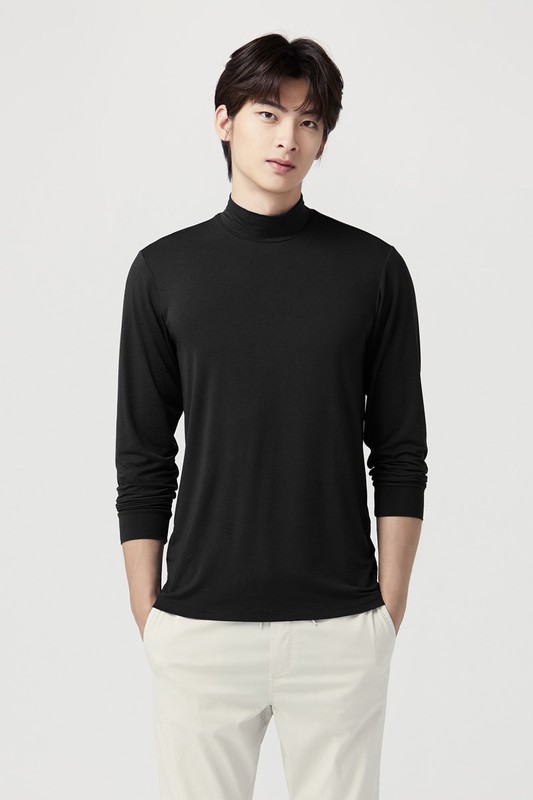 heatup立領九分袖上衣-男