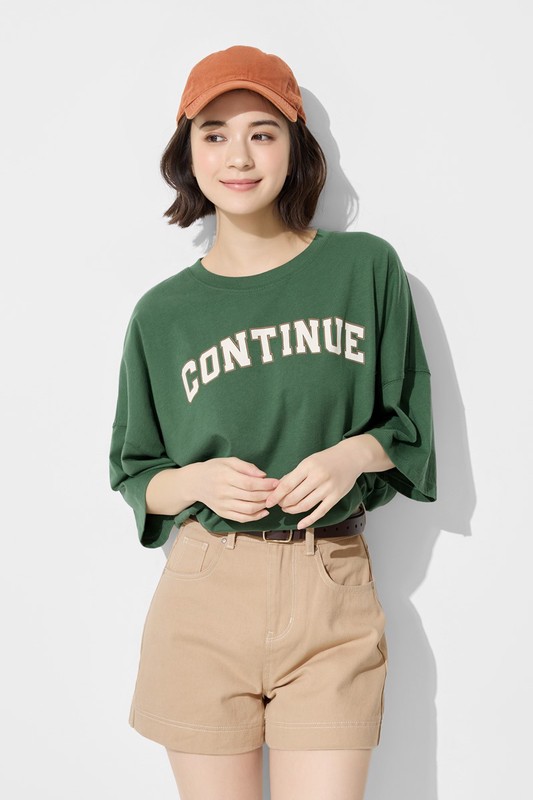 壓線多色高腰牛仔短褲-女