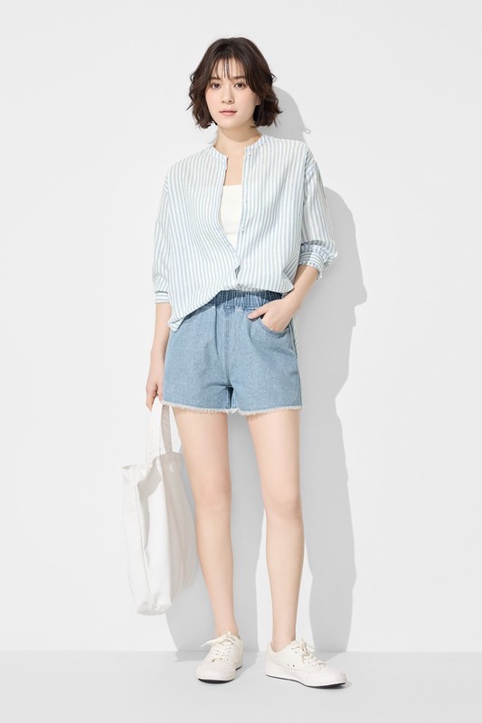 純棉牛仔輕便短褲-女