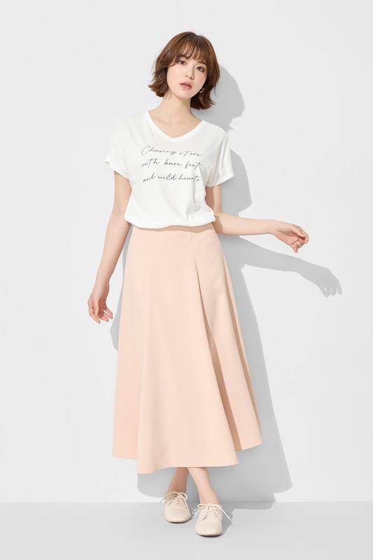 輕柔寬襬八分裙-女