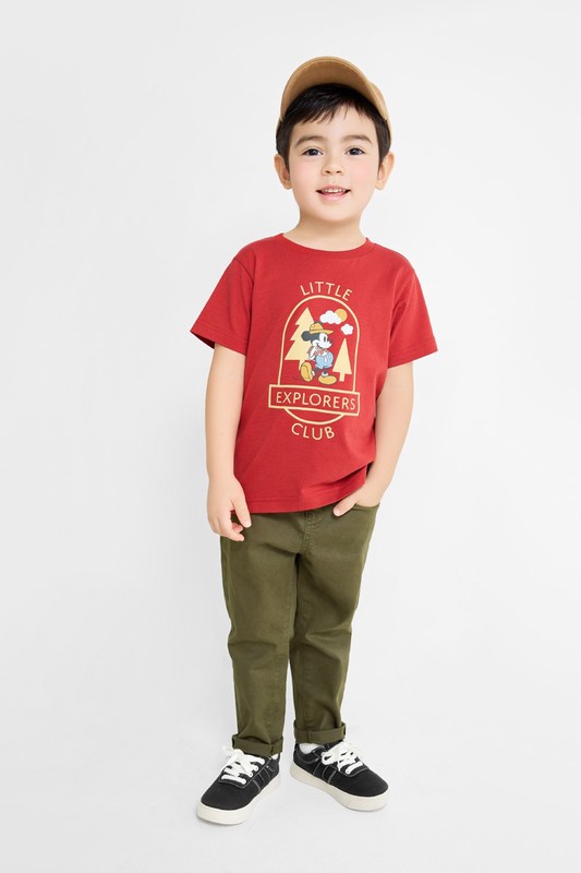 棉質彈性長褲-童