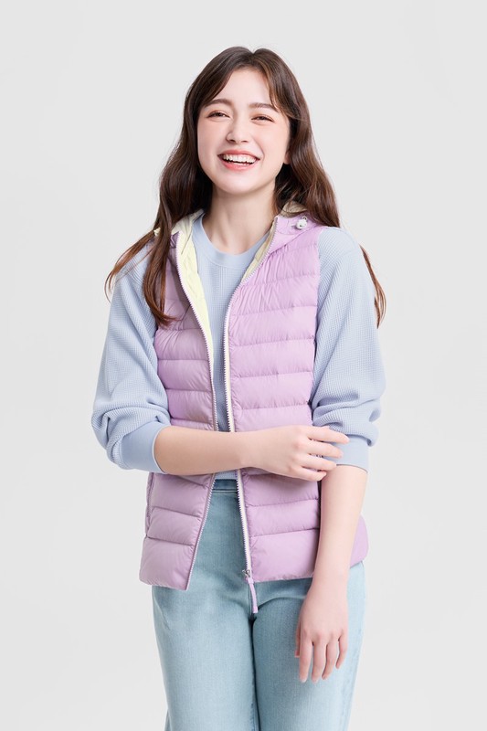 極輕羽絨玩色背心-女