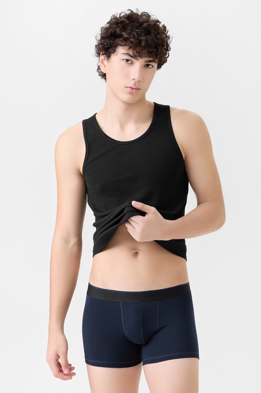 棉質低腰平口內褲-男