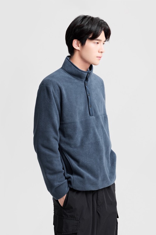 Fleece半開襟上衣-男