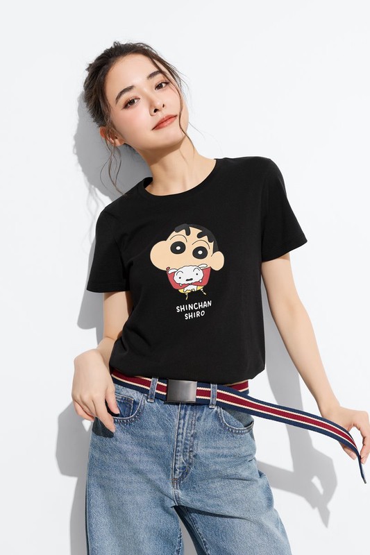 蠟筆小新印花T恤-03-女