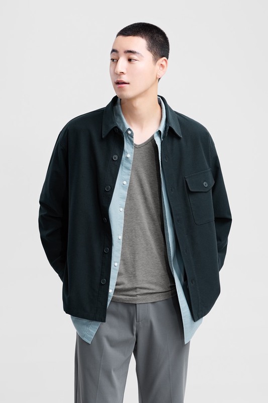 heatup V領九分袖上衣-男