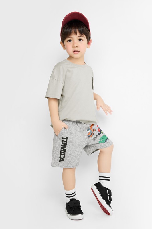 TOMICA竹節棉印花口袋短褲-童