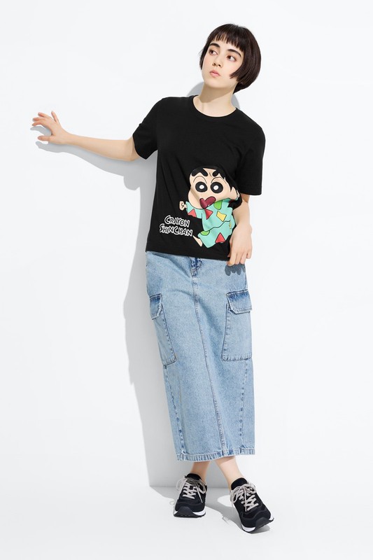 蠟筆小新厚版印花T恤-08-女