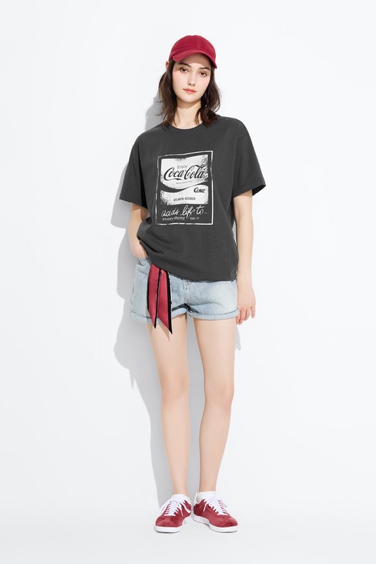 可口可樂寬長版印花T恤-14-女