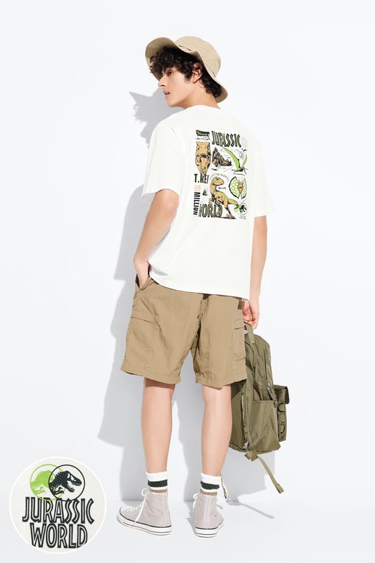 Jurassic World寬版印花T恤-05-男