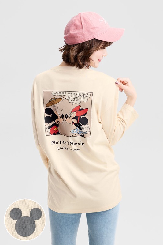迪士尼系列寬長版八分袖印花T恤-12-女