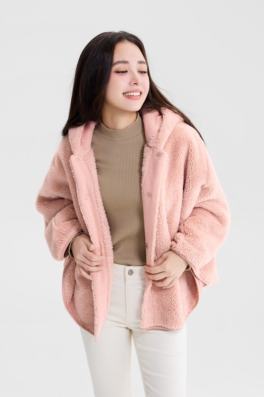 長刷毛造型斗篷-女