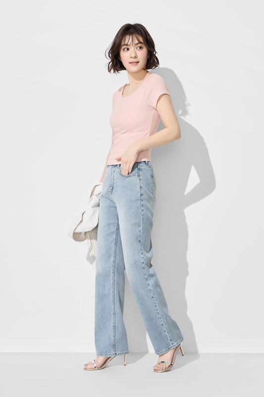 Bra羅紋挖背短版T恤-女