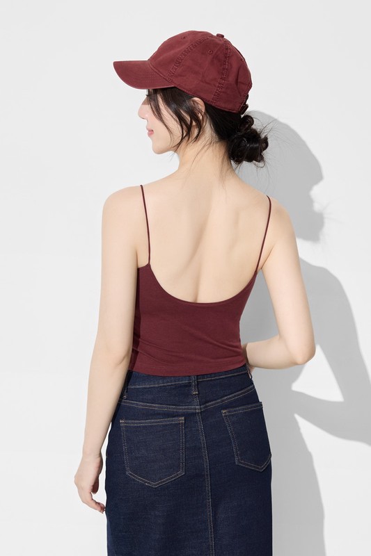 Bra大圓領中短版細肩帶-女