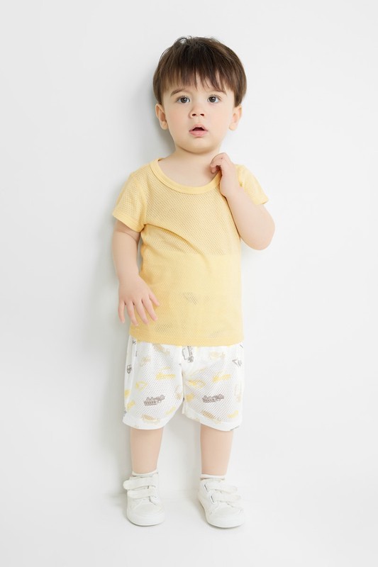 純棉網眼印花T恤(2入)-Baby