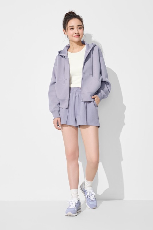 毛圈寬鬆休閒短褲-女