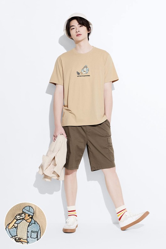 人物厚版電繡T恤-男