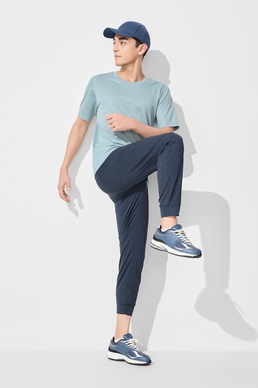 彈性運動束口褲-男