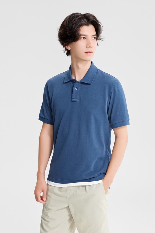 純棉網眼polo衫-男