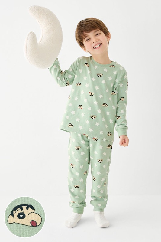 蠟筆小新棉質彈性家居套裝-童