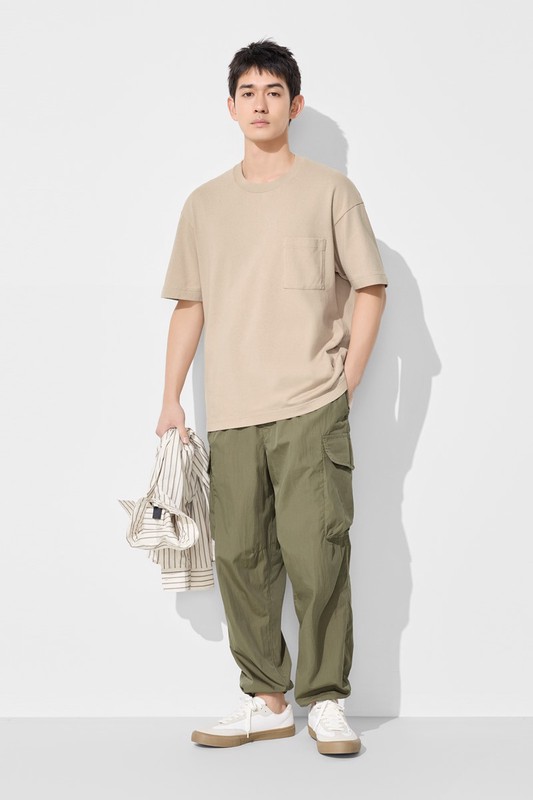 粗紡寬版口袋T恤-男