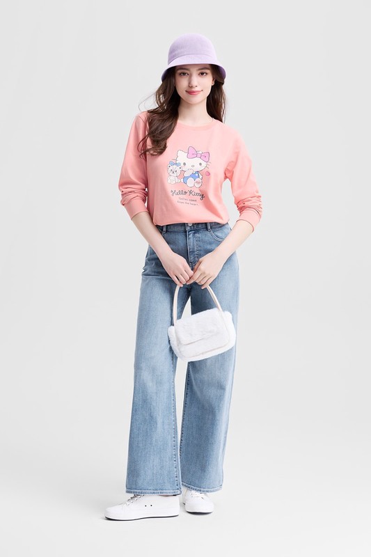 三麗鷗長袖印花T恤-01-女