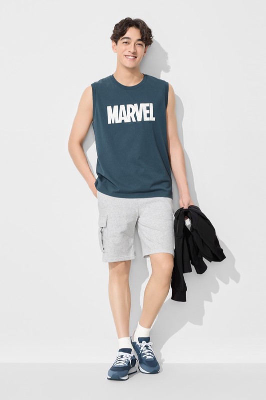 漫威系列純棉印花背心-男