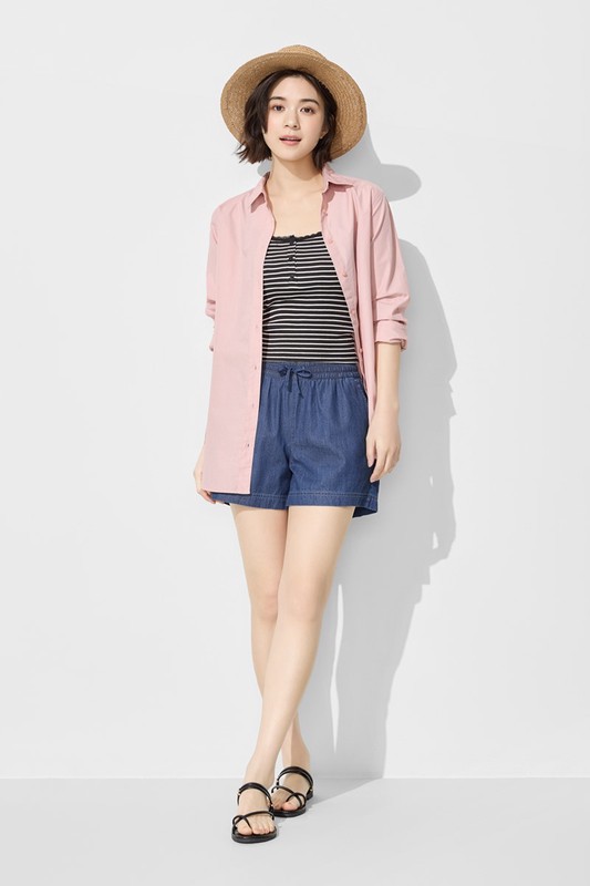 Bra條紋蕾絲細肩帶背心-女