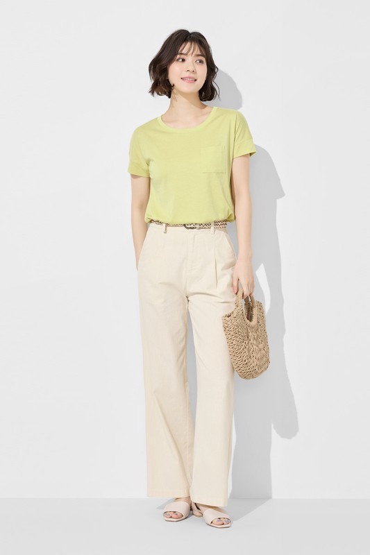 莫代爾口袋短袖T恤-女