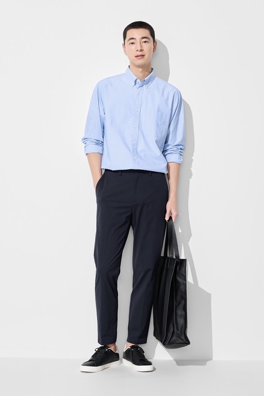 彈性休閒九分褲-男