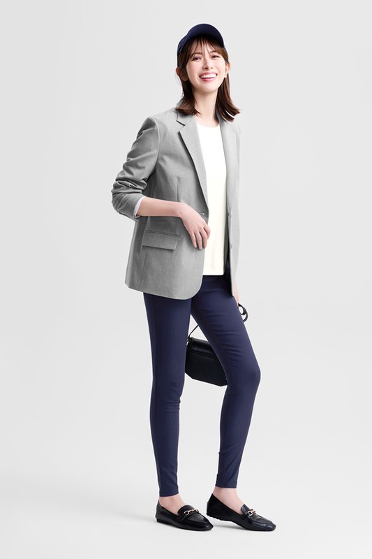 Fleece彈性細刷毛寬版上衣-女