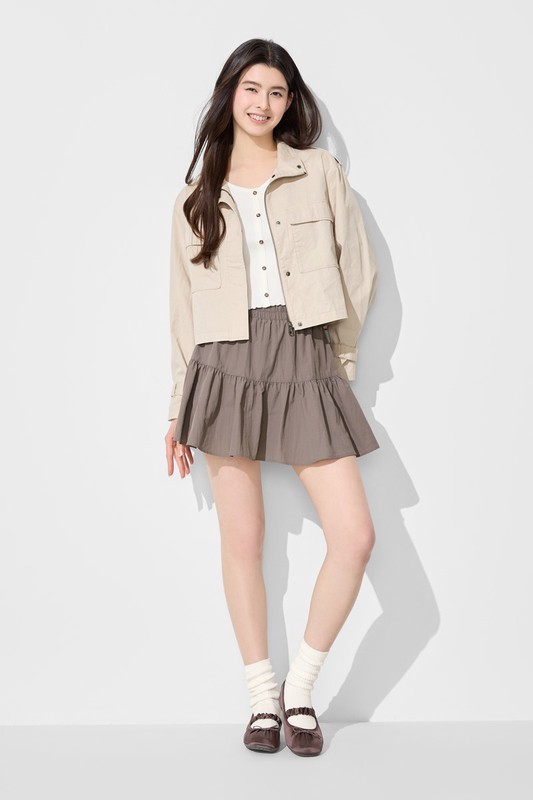 鬆緊腰頭蛋糕褲裙-女