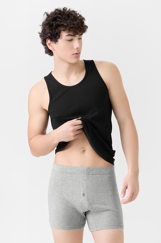 純棉針織四角褲-男