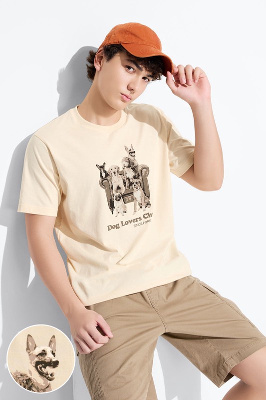 動物印花T恤-01-男