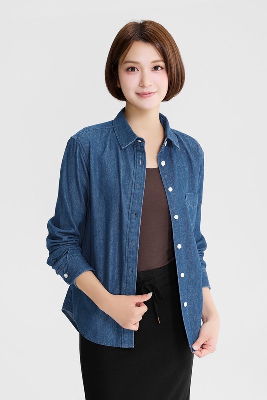 heatup U領八分袖上衣-女