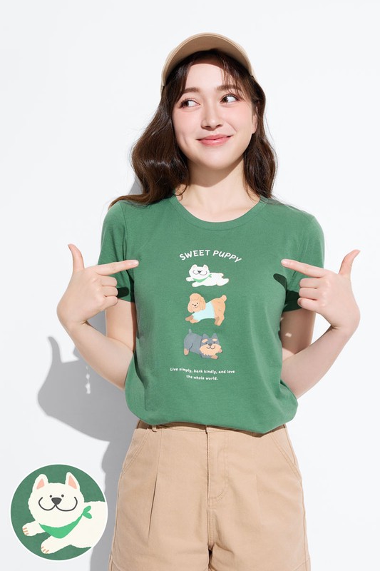 狗狗印花T恤-女