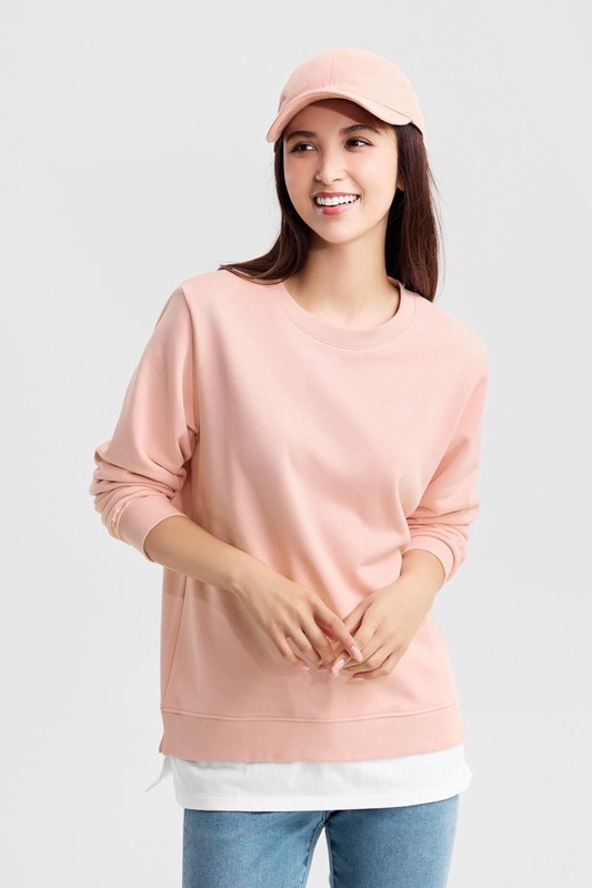 毛圈假兩件寬版上衣-女