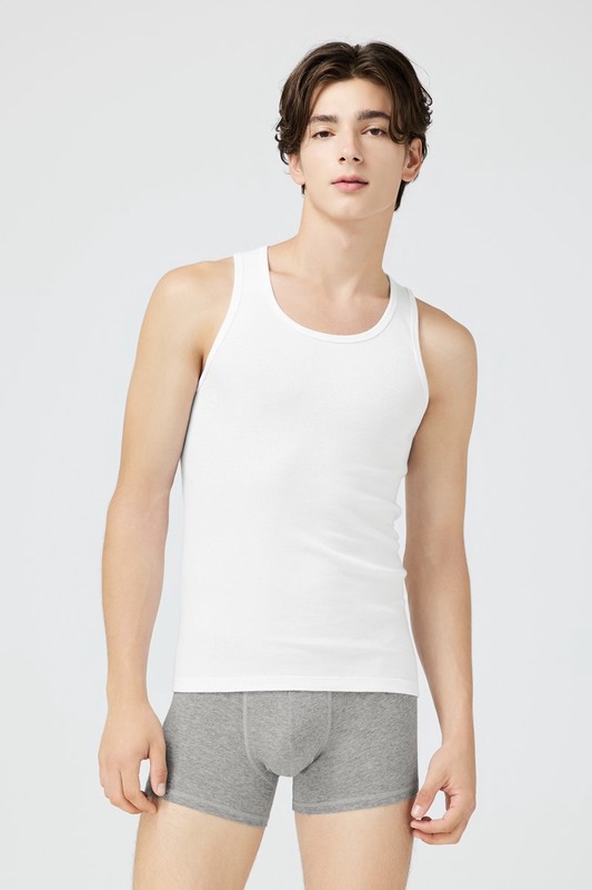 棉質低腰平口內褲-男