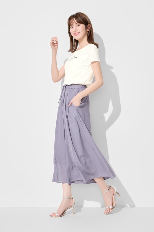 海島絲寬襬褲-女