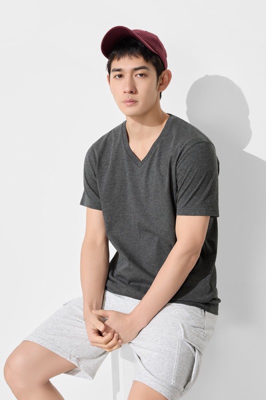 快乾棉V領T恤-男