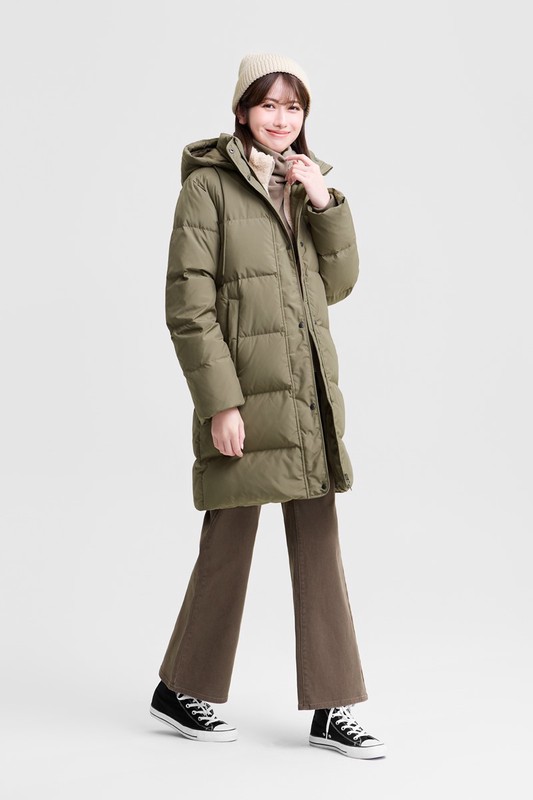 極暖羽絨長版外套-女