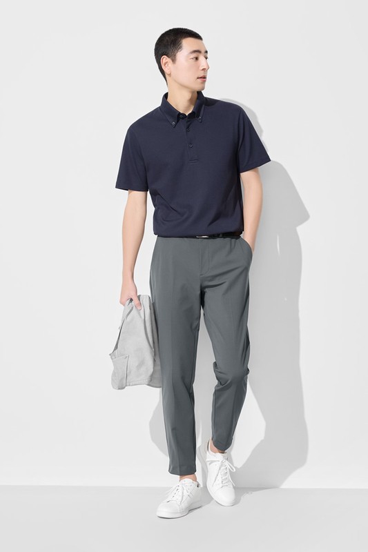 彈性休閒九分褲-男