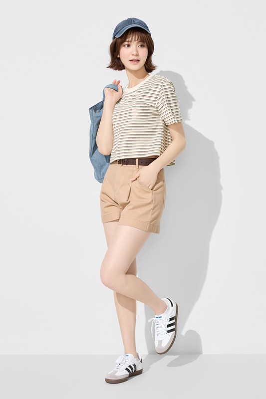 多色牛仔短褲-女