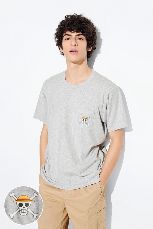 航海王口袋印花T恤-06-男