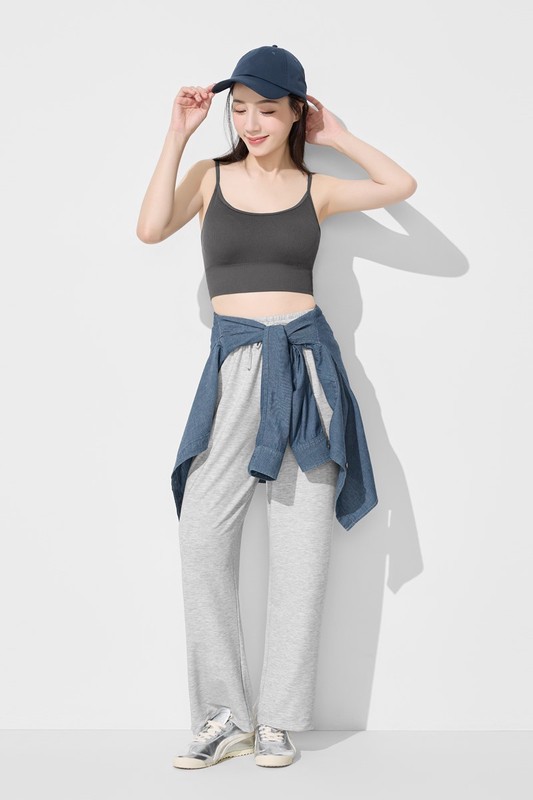 無縫Bra短版細肩帶背心-女