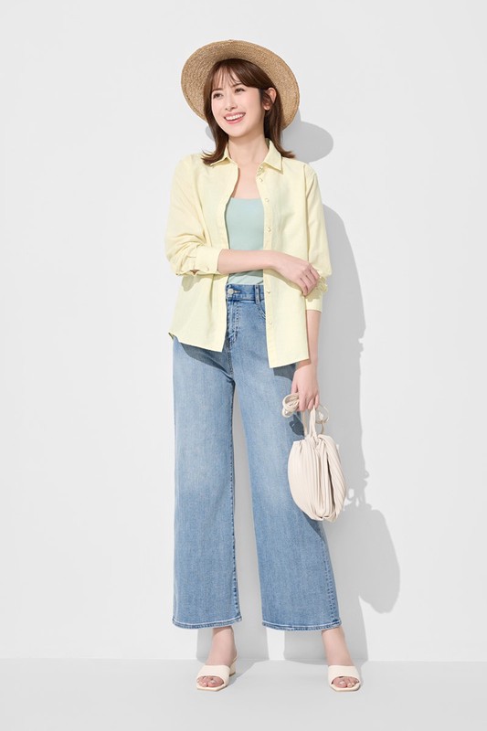 棉麻長袖襯衫-女